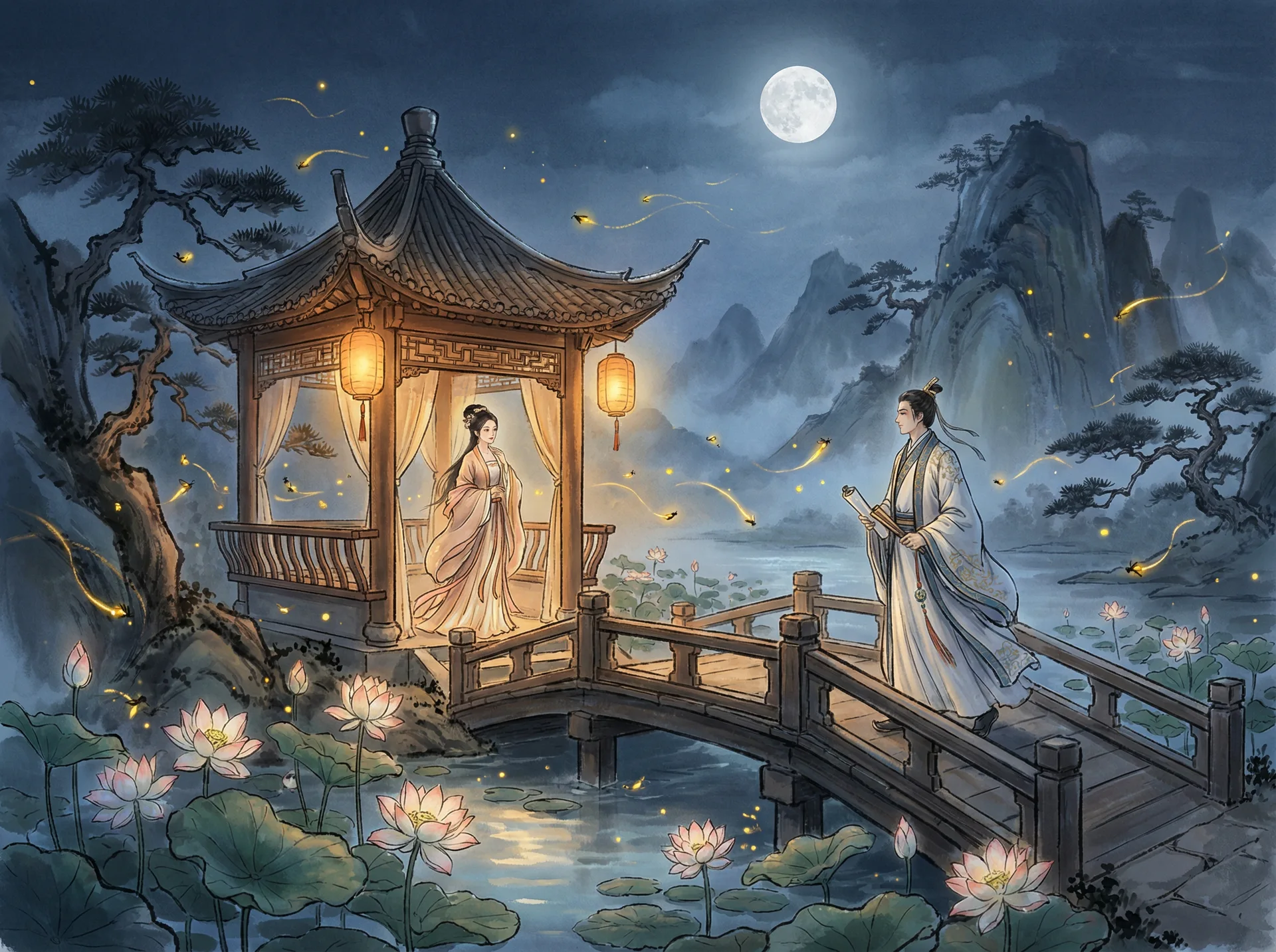 小宝探花 - 月下荷塘的邂逅